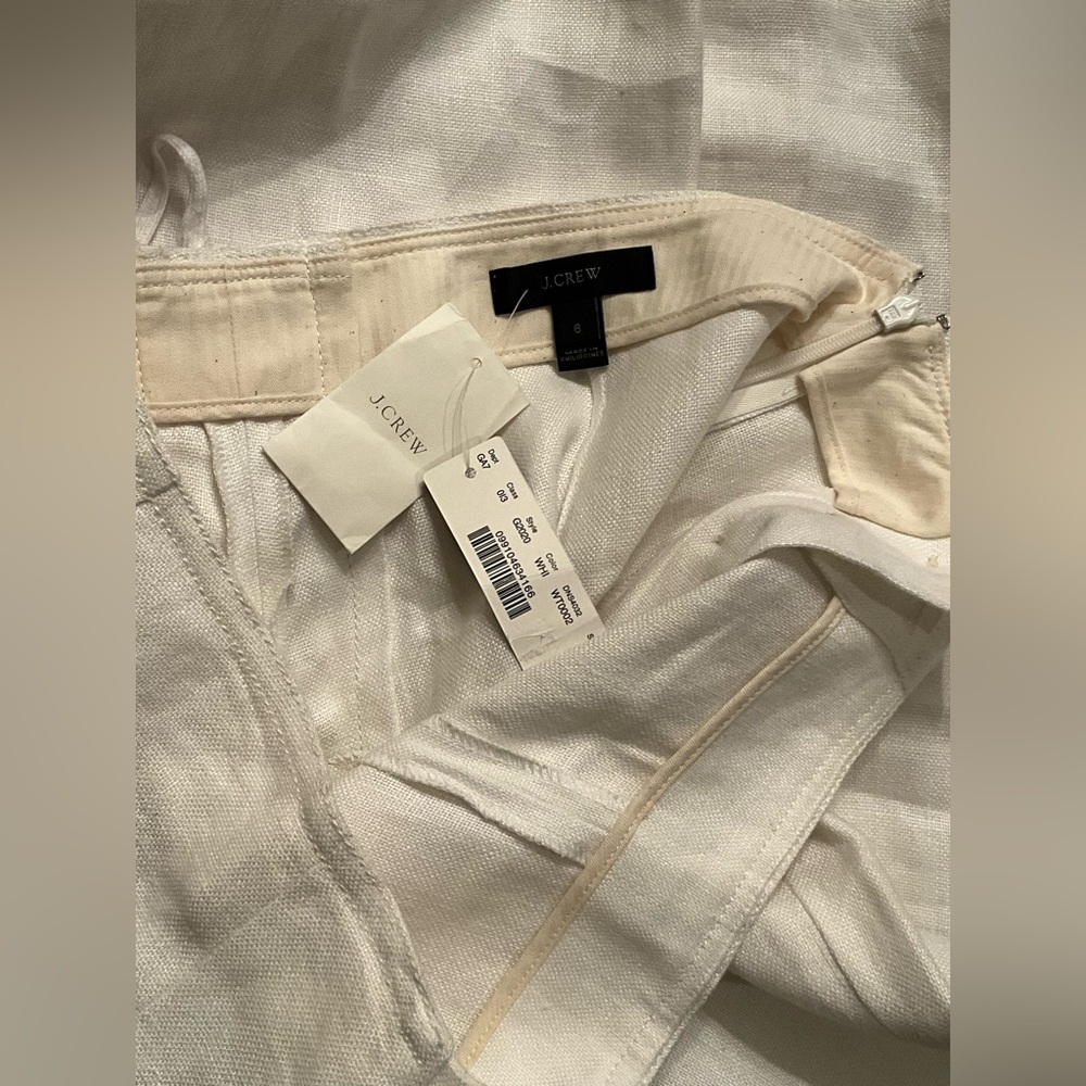 J Crew button front high waist sailor white pants 6 - Picture 8 of 11